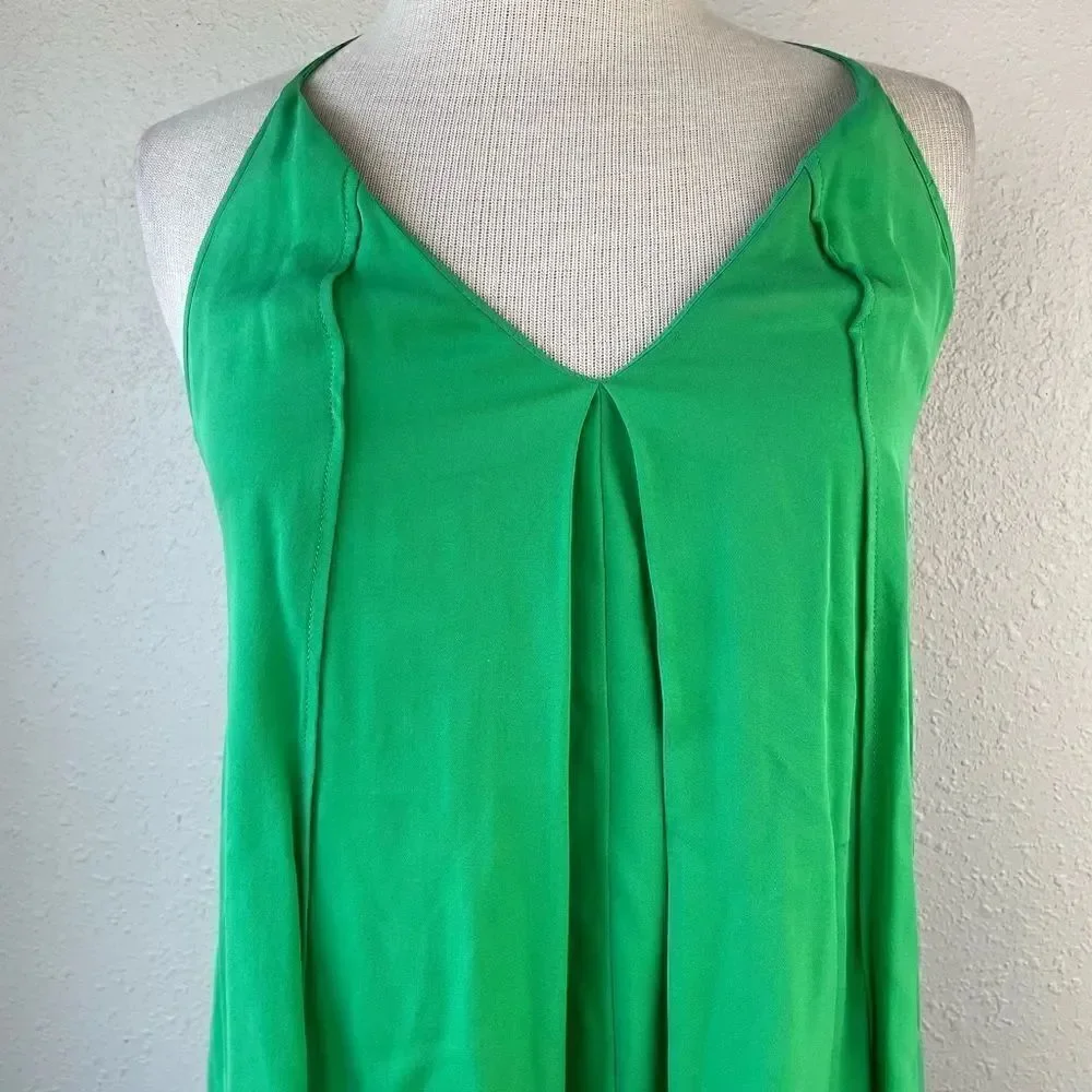 NWT Rebecca Minkoff Green Silk Midi Dress Size XS